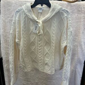 Set - Jason Wu Cream Cable Knit Hoodie Sweater